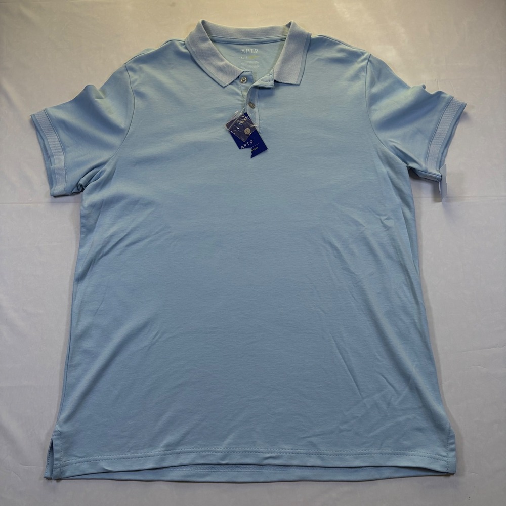 Apt. 9 Mens Premier Flex Polo Shirt Light Blue Short Sleeve MA31K202RS XL